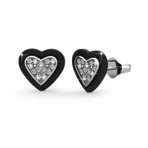 Rory 18k White Gold Plated Heart Halo Stud Earrings with Crystals