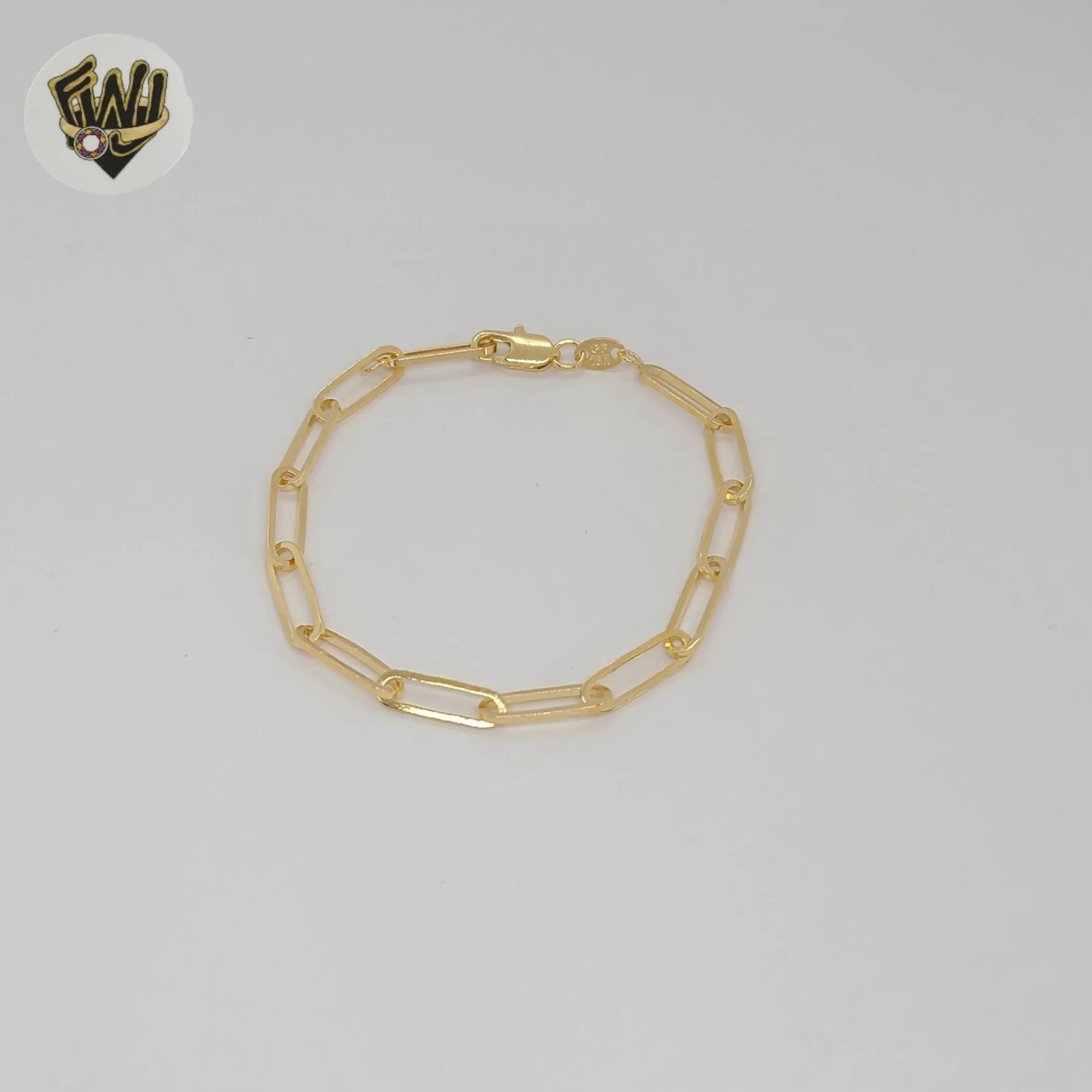 (1-0482-2) Gold Laminate - 5mm Paper Clip Link Bracelet - BGF