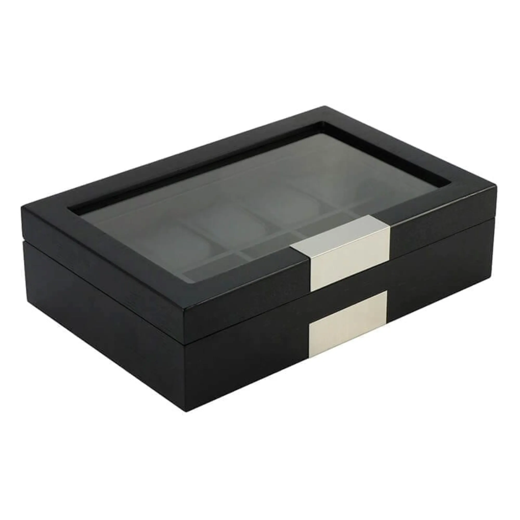 10 Slots Black Wooden Watch Box