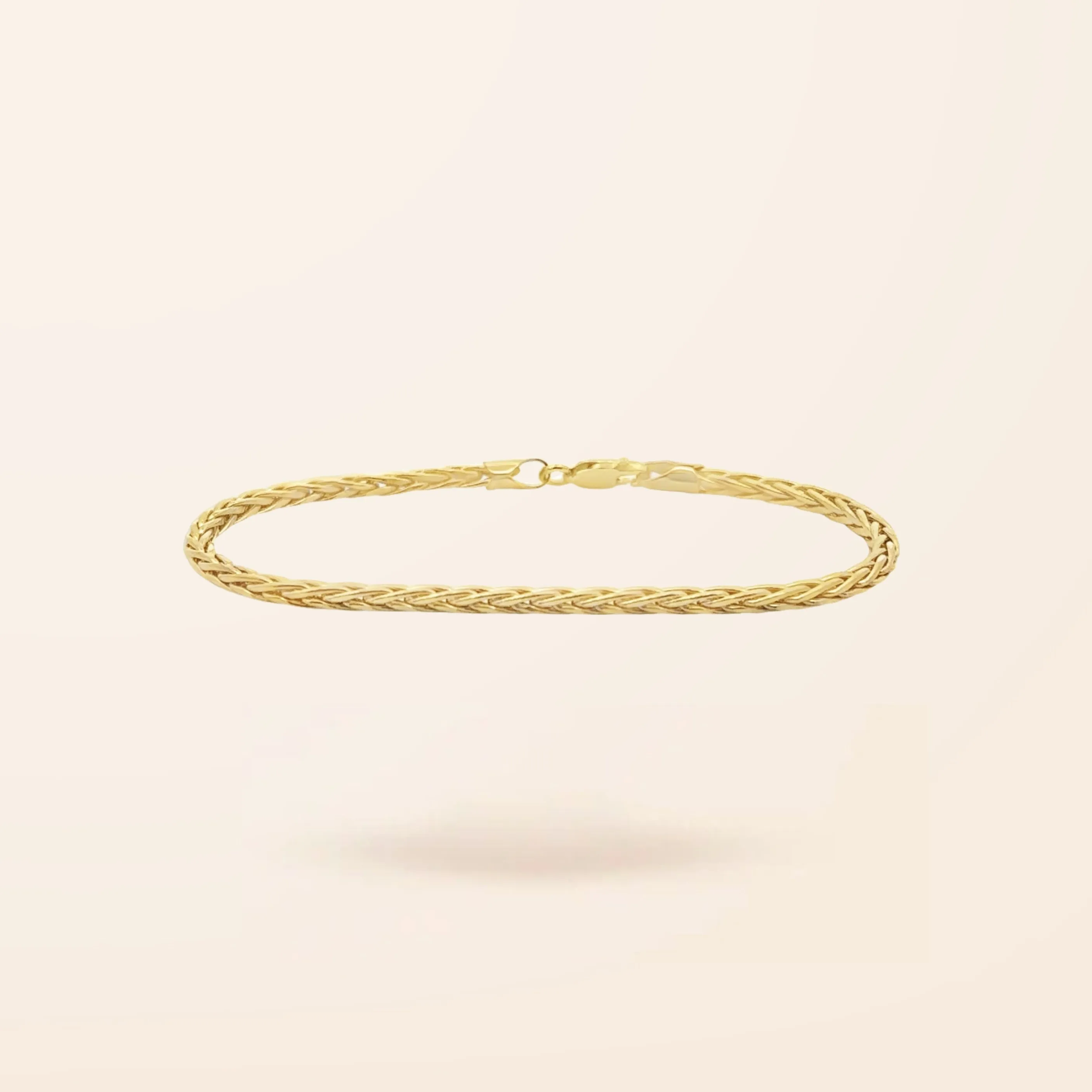 10K Gold Wheat Chain Bracelet