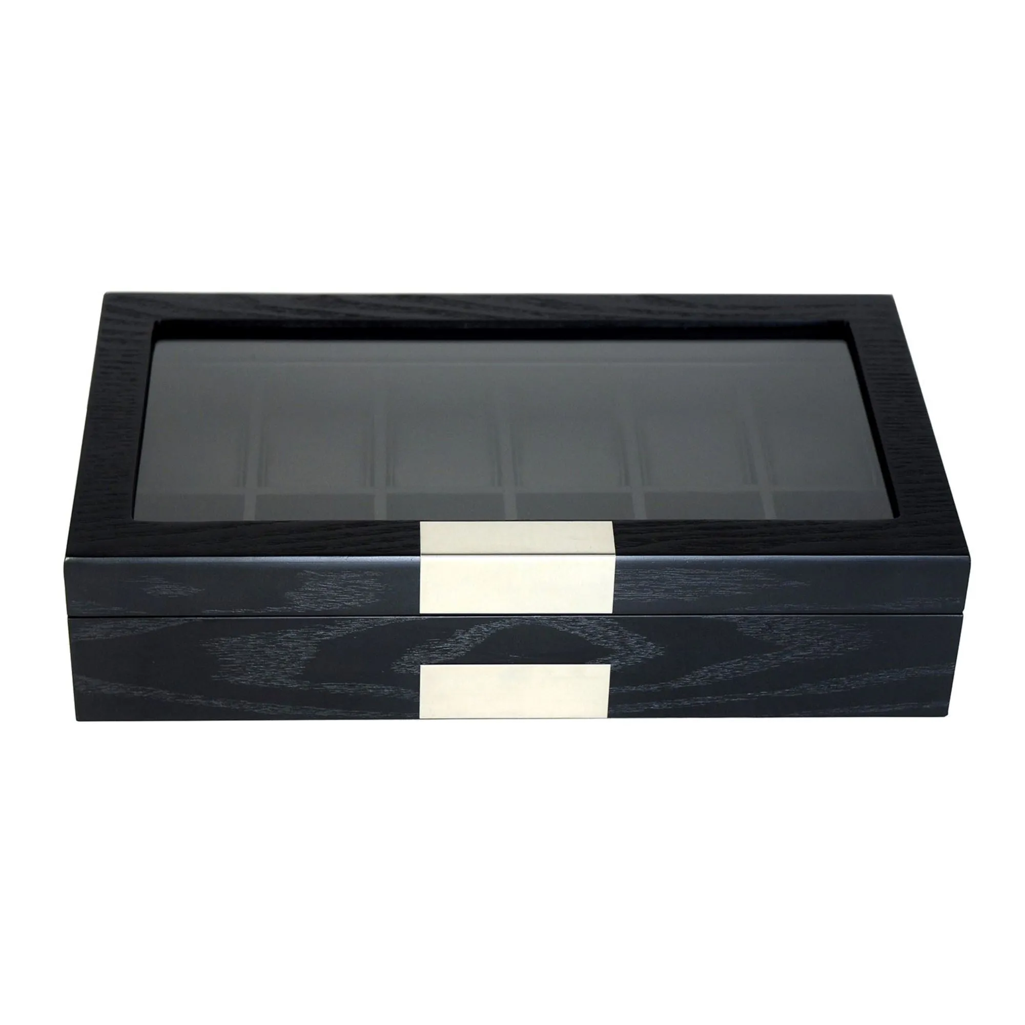 12 Slots Black Wooden Watch Box