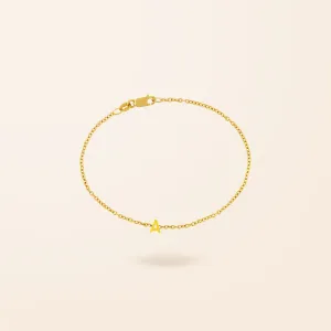 14K Gold One Mini Initial Bracelet