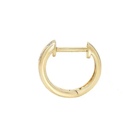 14K Gold Star Diamond Cosmos Huggie Hoops Earrings