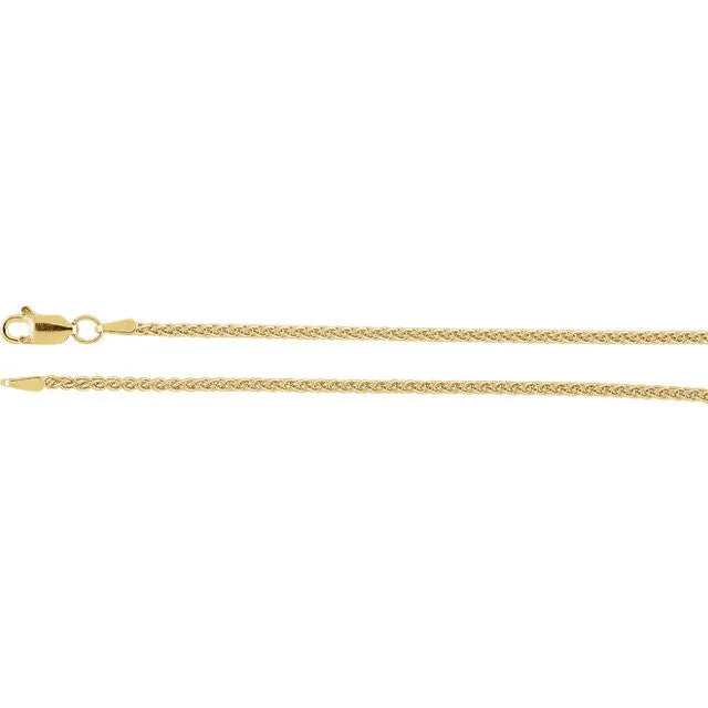 14K Yellow Gold Wheat Chain, 20 inches Long 1.8 mm  - CH971G