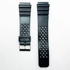 20 MM PVC Watch Band in Dot Style Black Color Quick Release Regular Size Watch Strap