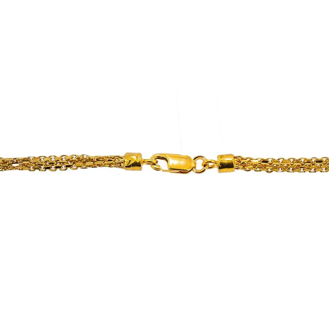 22K Yellow Gold Multi Cable Link Chain