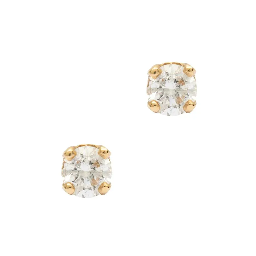 3.5mm Birthstone 14K Gold Earring Studs