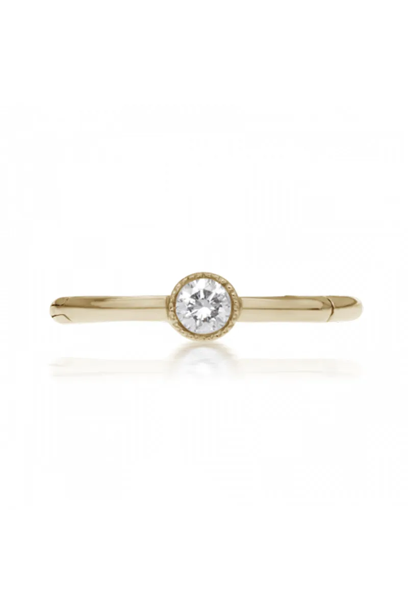 6.5mm Scalloped Diamond Clicker - Yellow Gold