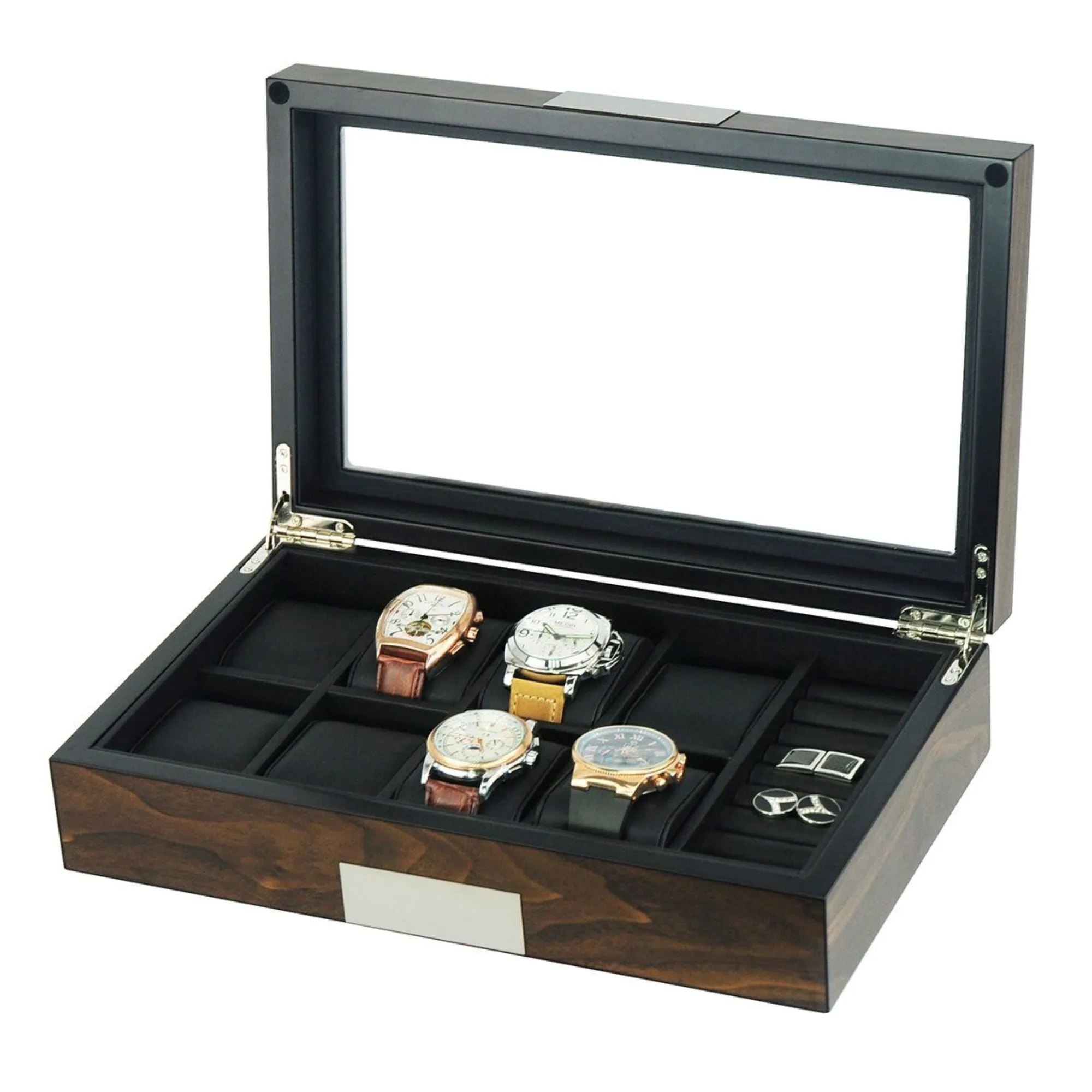 8 Slots Walnut Wooden Watch/Cufflink Box