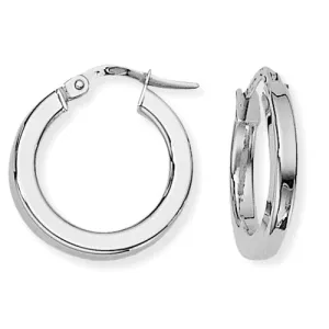 9ct White Gold Hoop Earrings