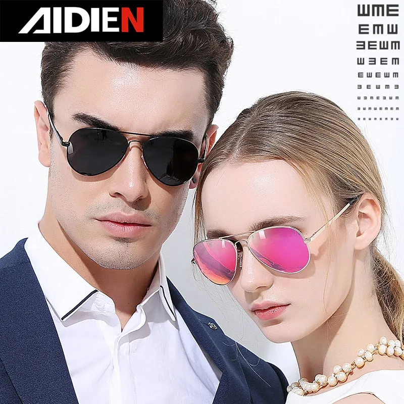 Aidien Unisex Full Rim Alloy Round Myopic Reading Glasses Sunglasses 6606