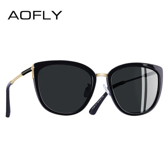 Aofly Women's Polarized Alloy Cat Eye Sunglasses A105