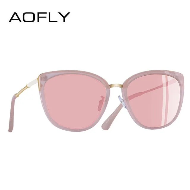 Aofly Women's Polarized Alloy Cat Eye Sunglasses A105