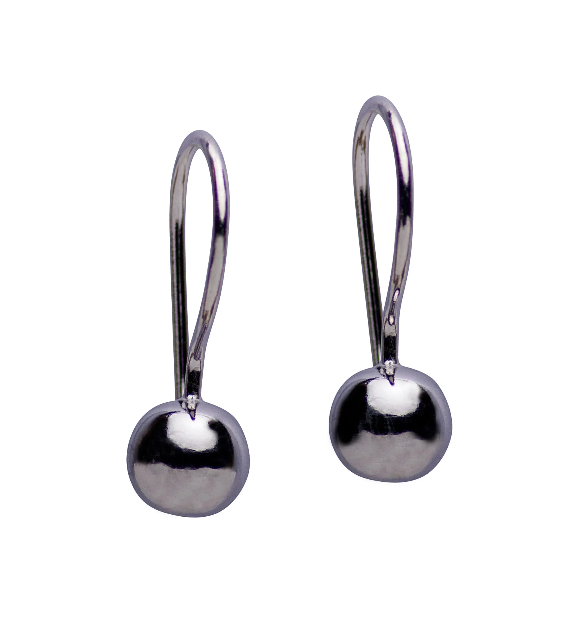 Ball Drop Silver Earrings