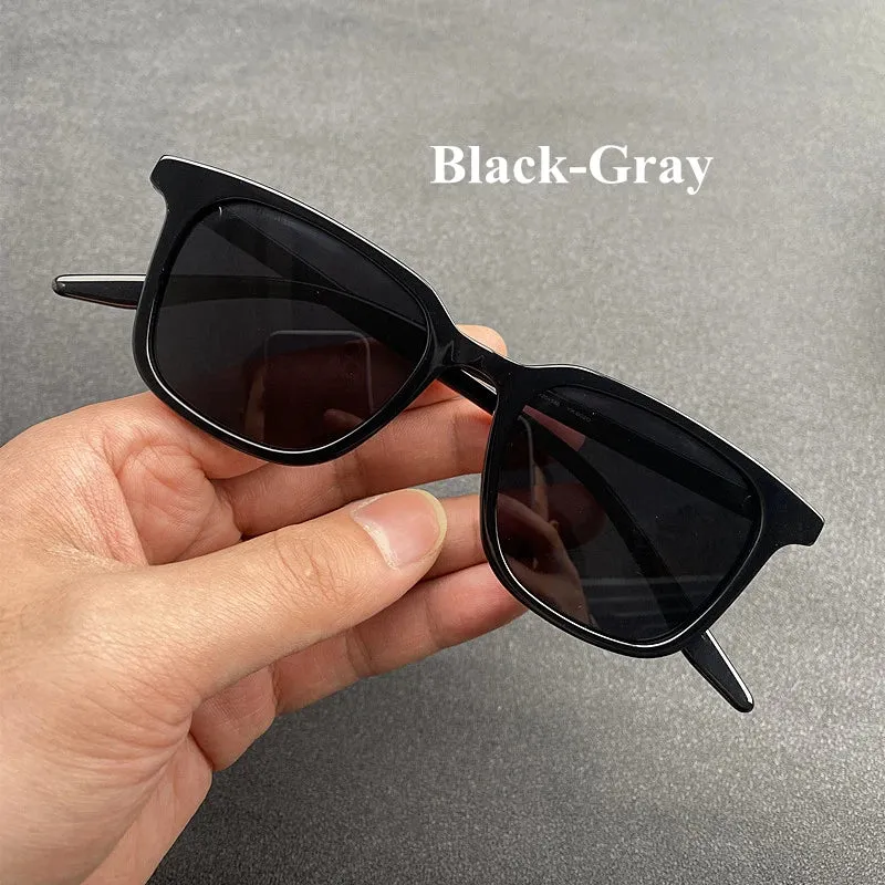 Black Mask Men's Full Rim Square Acetate Polarized Sunglasses 9020