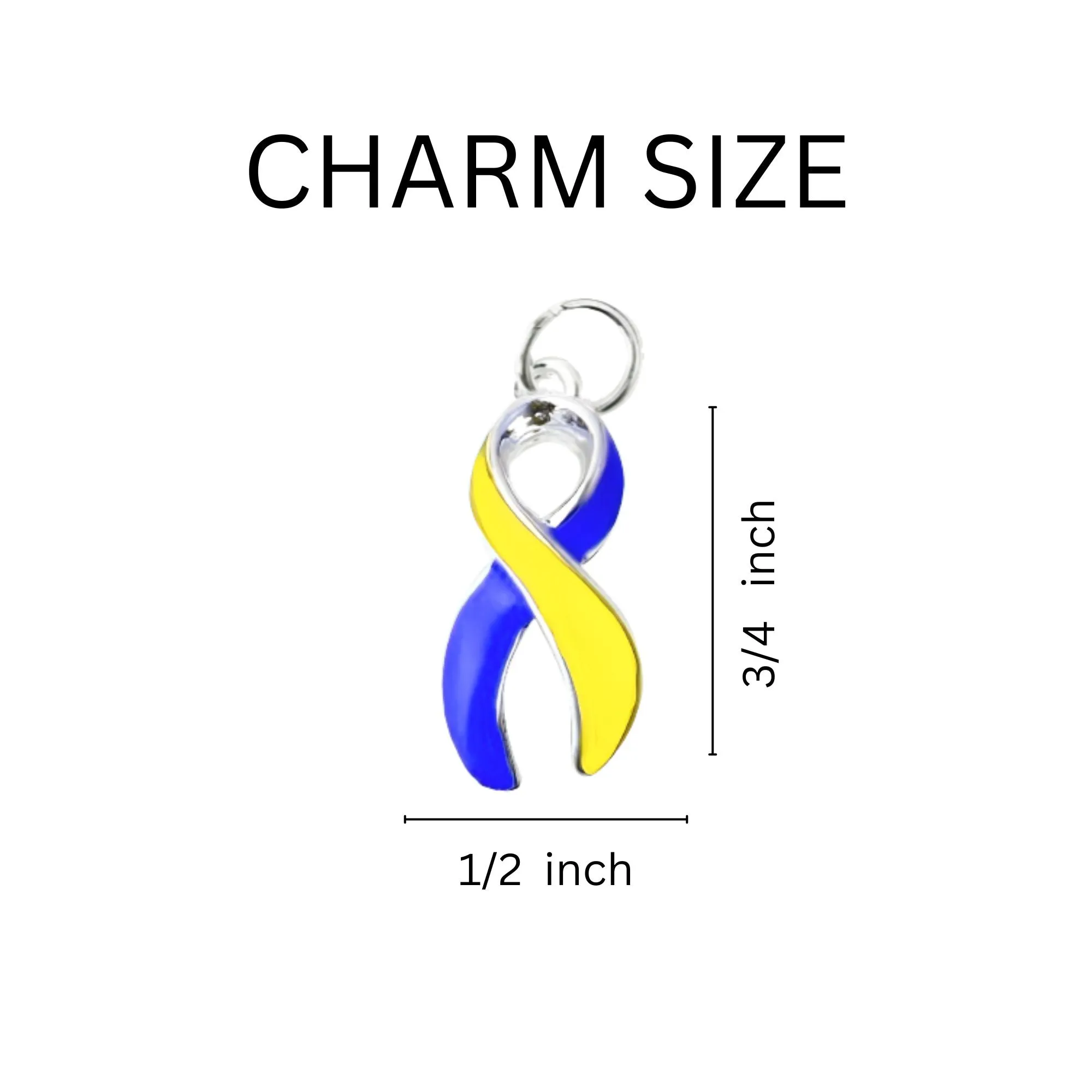 Blue & Yellow Ribbon Hope Charms Retractable Bracelets