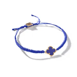 Blue Clover Cord Bracelet