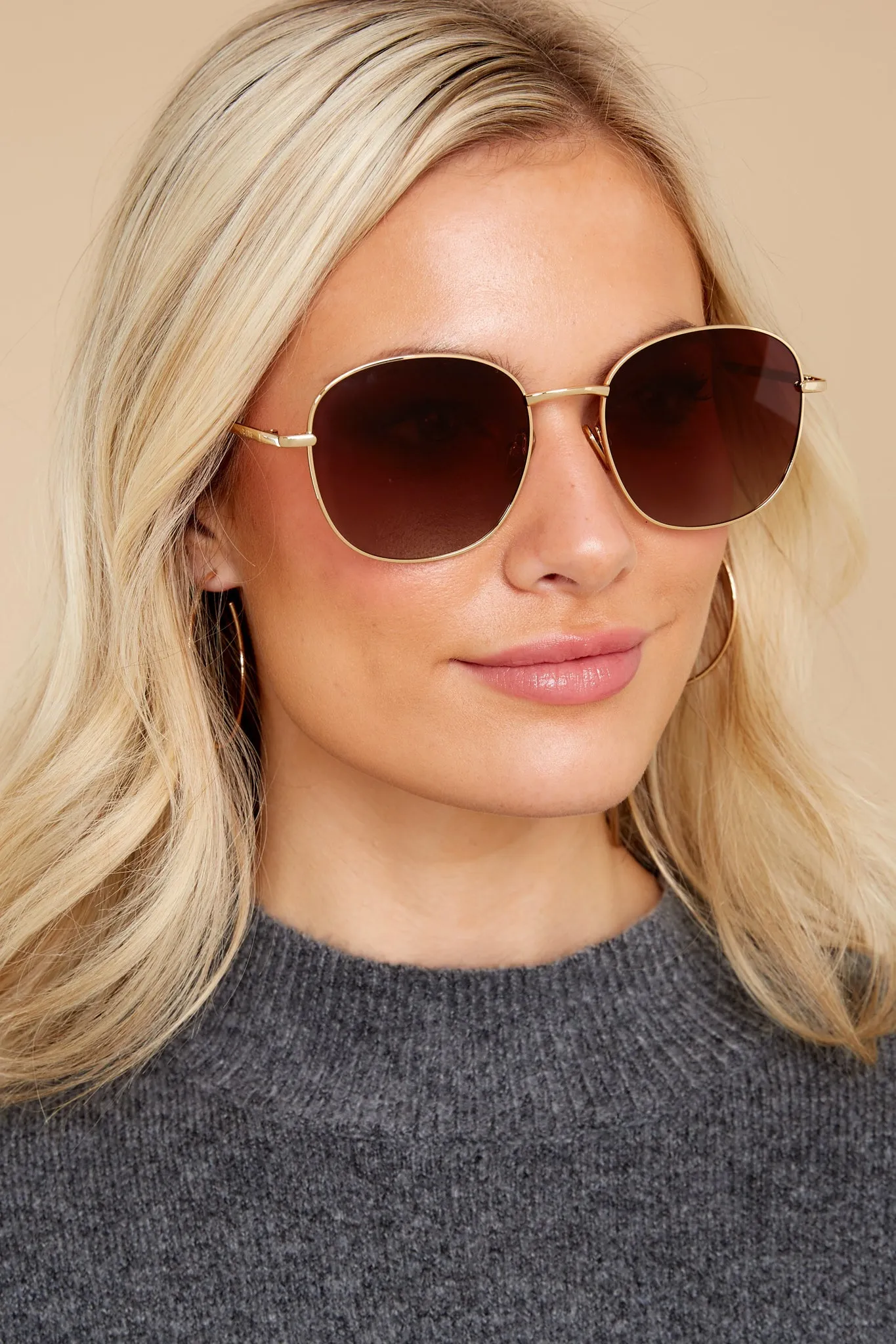 Brinkley Gold Brown Fade Sunglasses