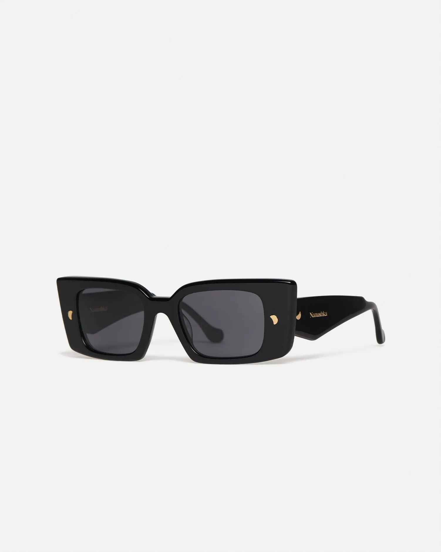 Carmel - Bio-Plastic Rectangle-Frame Sunglasses - Black