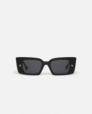 Carmel - Bio-Plastic Rectangle-Frame Sunglasses - Black