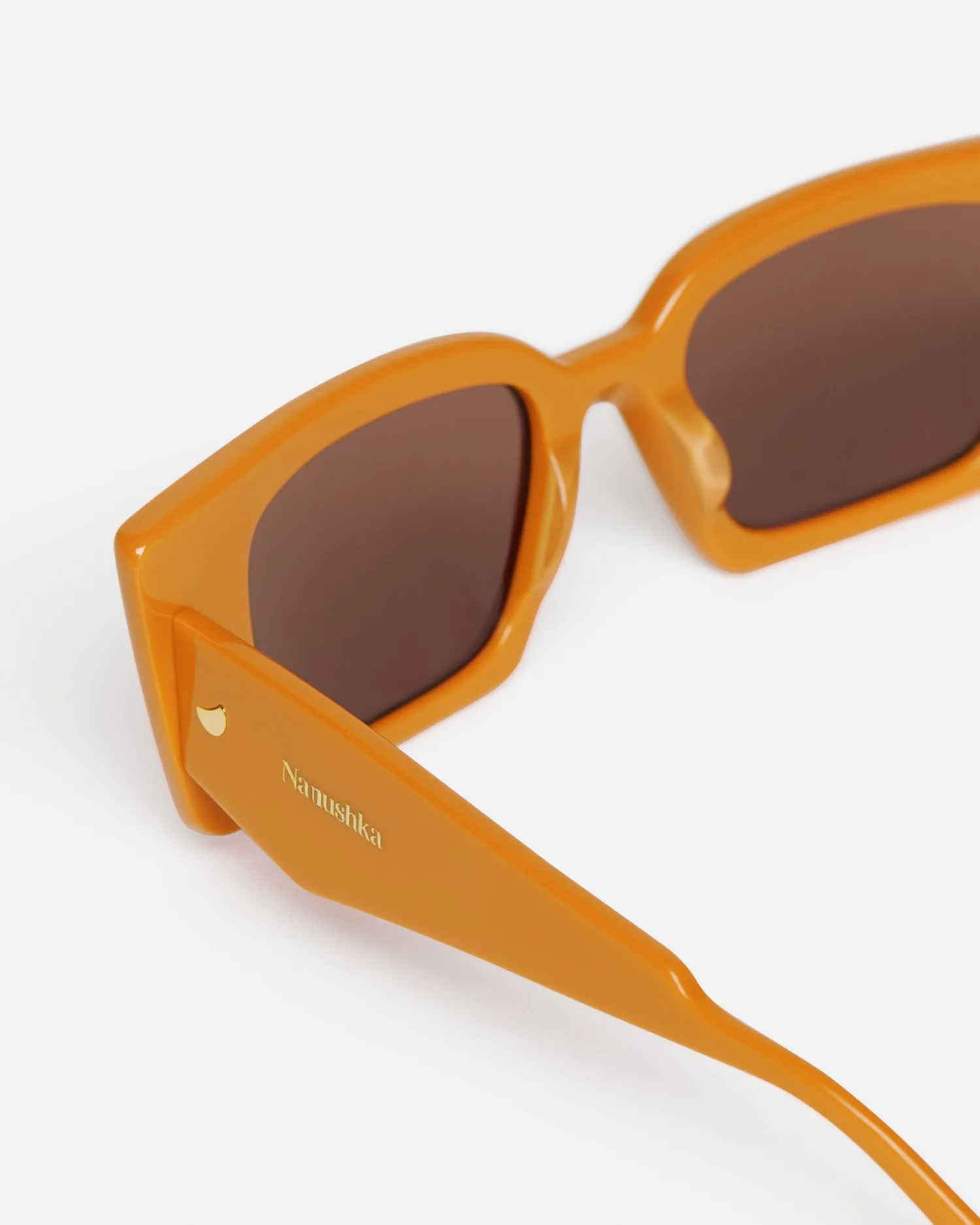 Carmel - Bio-Plastic Rectangle-Frame Sunglasses - Burnt Orange