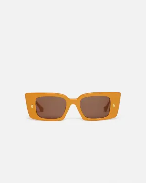 Carmel - Bio-Plastic Rectangle-Frame Sunglasses - Burnt Orange