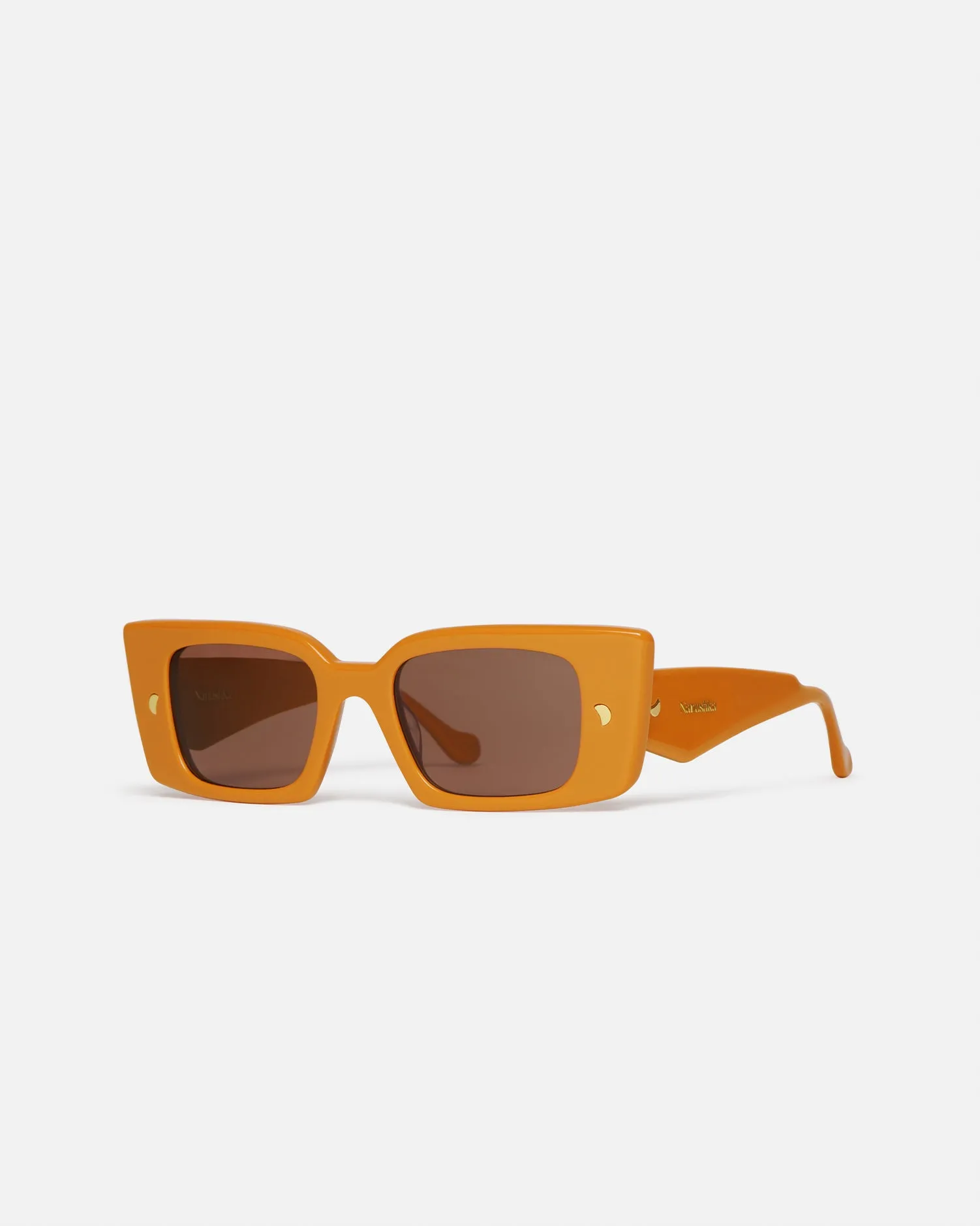 Carmel - Bio-Plastic Rectangle-Frame Sunglasses - Burnt Orange