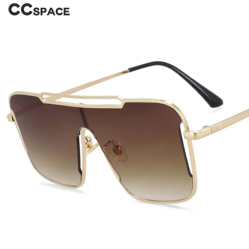 CCspace Unisex Full Rim Oversized Square Alloy One Lens Frame Sunglasses 54022