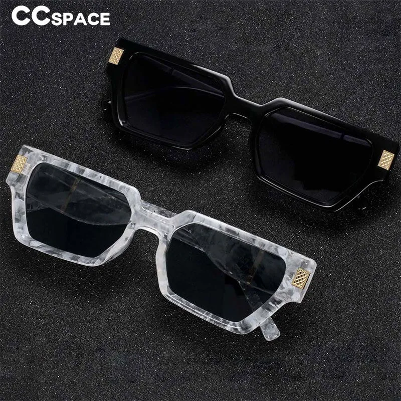 CCspace Women's Full Rim Rectangle Resin Frame Sunglasses 54245