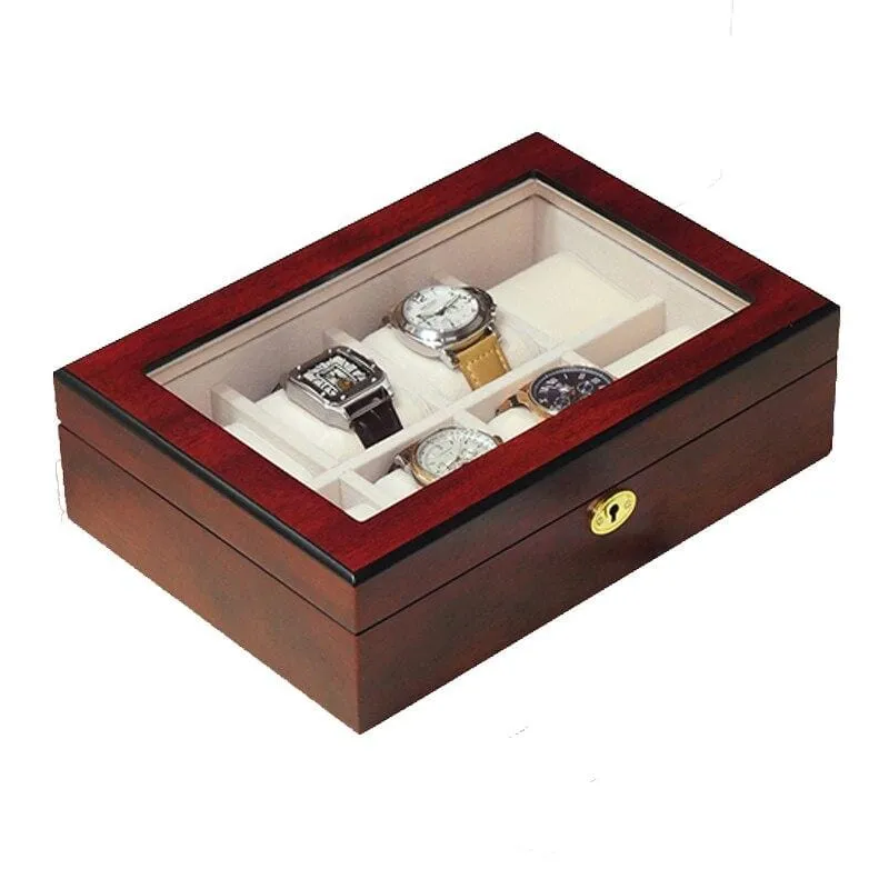 Cherry Wooden Watch Box for 8 Watches