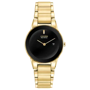 Citizen Eco Drive Goldtone Black Dial Watch