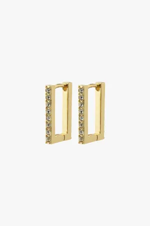 Coby Recycled Crystal Square Hoop Gold-Plated Earrings