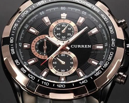 CURREN Quartz Stainless Steel Tachymeter Analog Mens Sport Watch