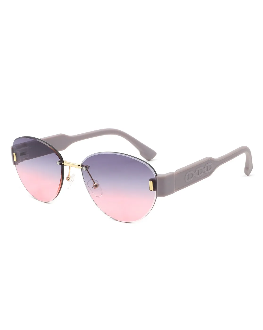 Dastriana - Round Chic Tinted Oval Frame Women's Sunglasses