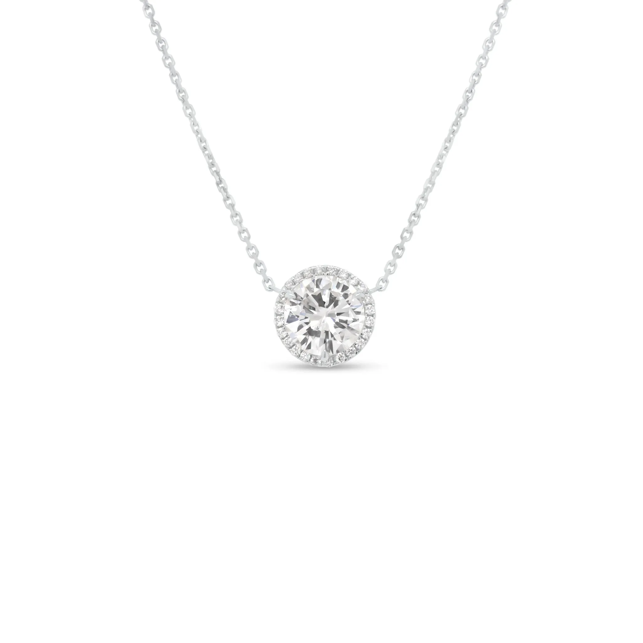 Diamond Pendant with Subtle Halo