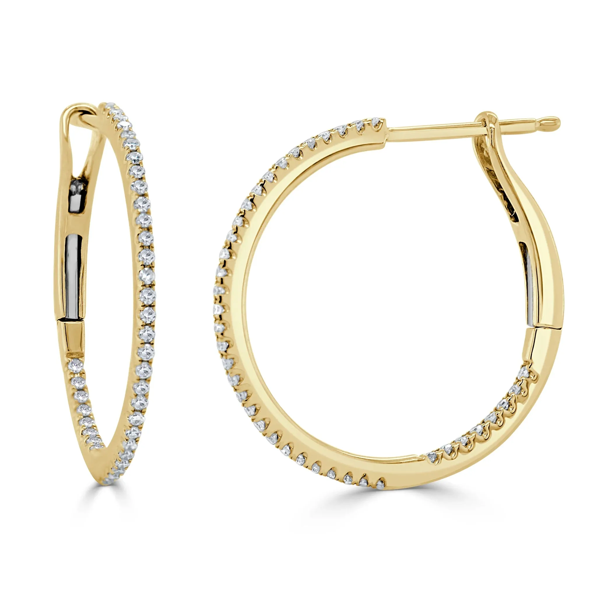 Diamond Skinny Hoops 3/4"