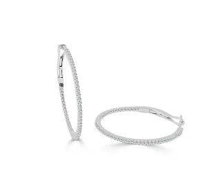 Diamond Skinny Hoops 3/4"