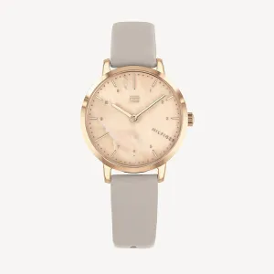 Dress Watch With Grey Leather Strap