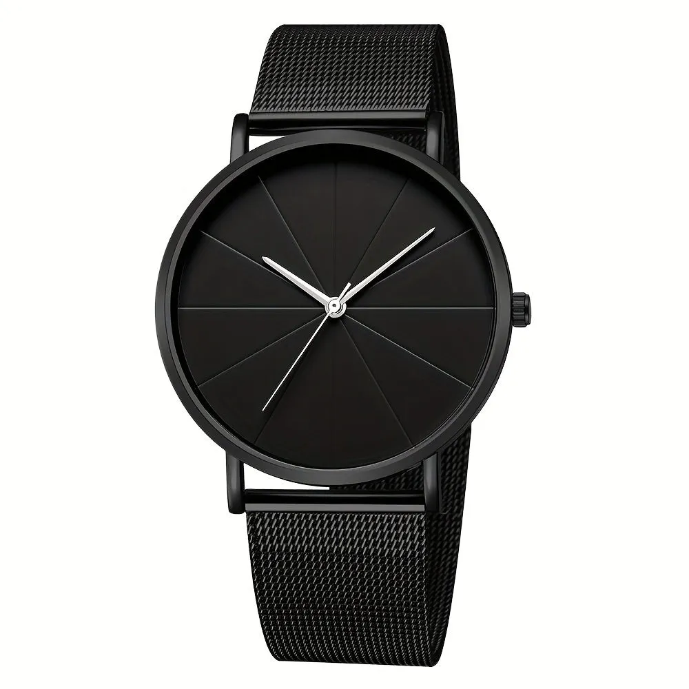 Fashionable Minimalist Quartz Stainless Steel Mesh Wrist Watch