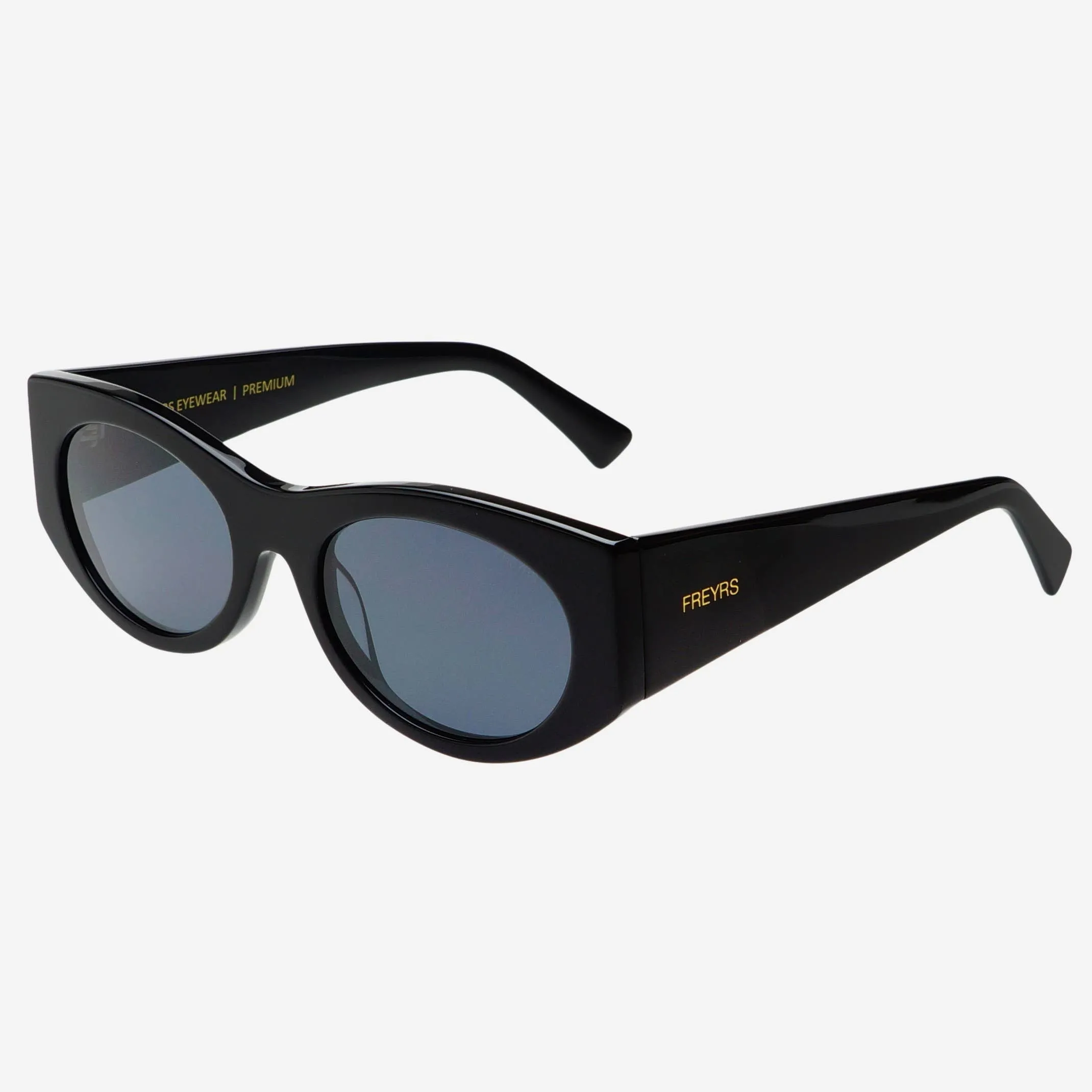 FREYRS Layla Acetate Oval Sunglasses Black