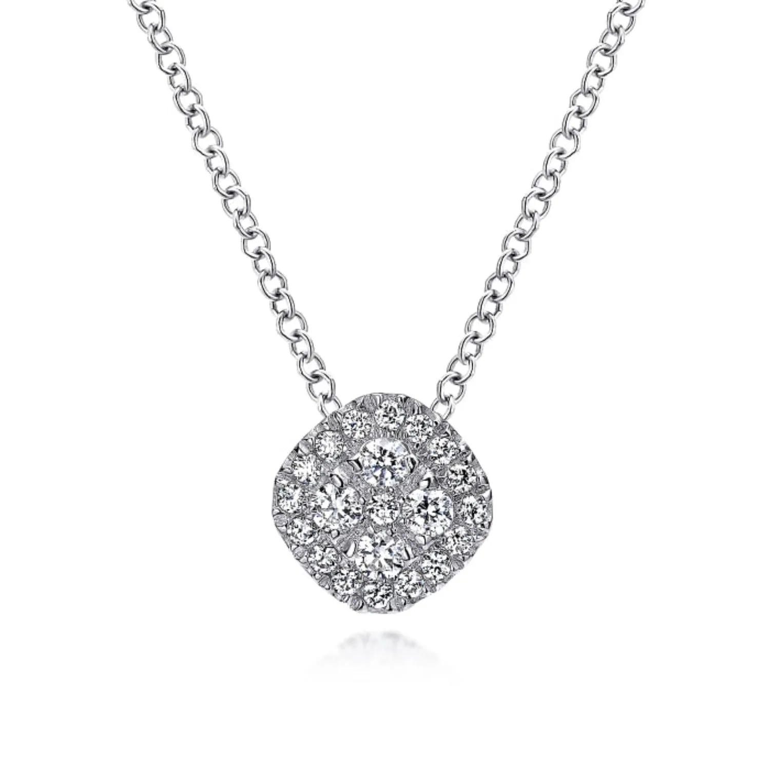 Gabriel & Co. Diamond Cushion Pave Cluster Pendant