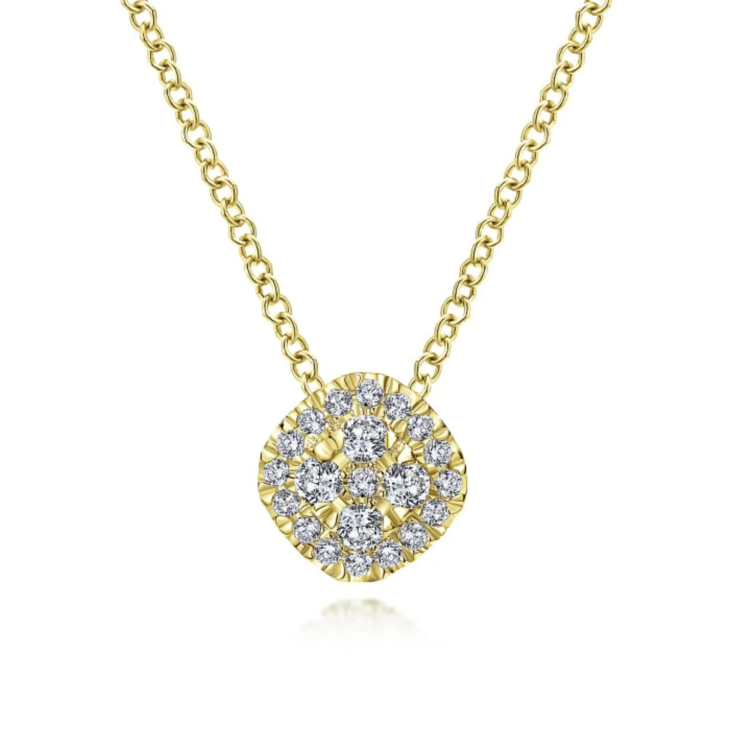 Gabriel & Co. Diamond Cushion Pave Cluster Pendant