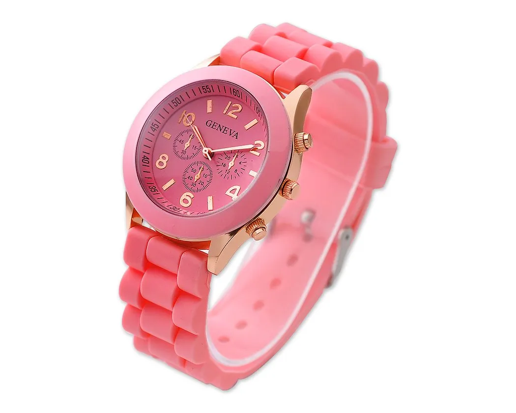 Geneva Silicone Quartz Analog Unisex Sport Wrist Watch