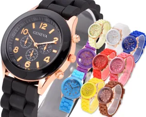 Geneva Silicone Quartz Analog Unisex Sport Wrist Watch