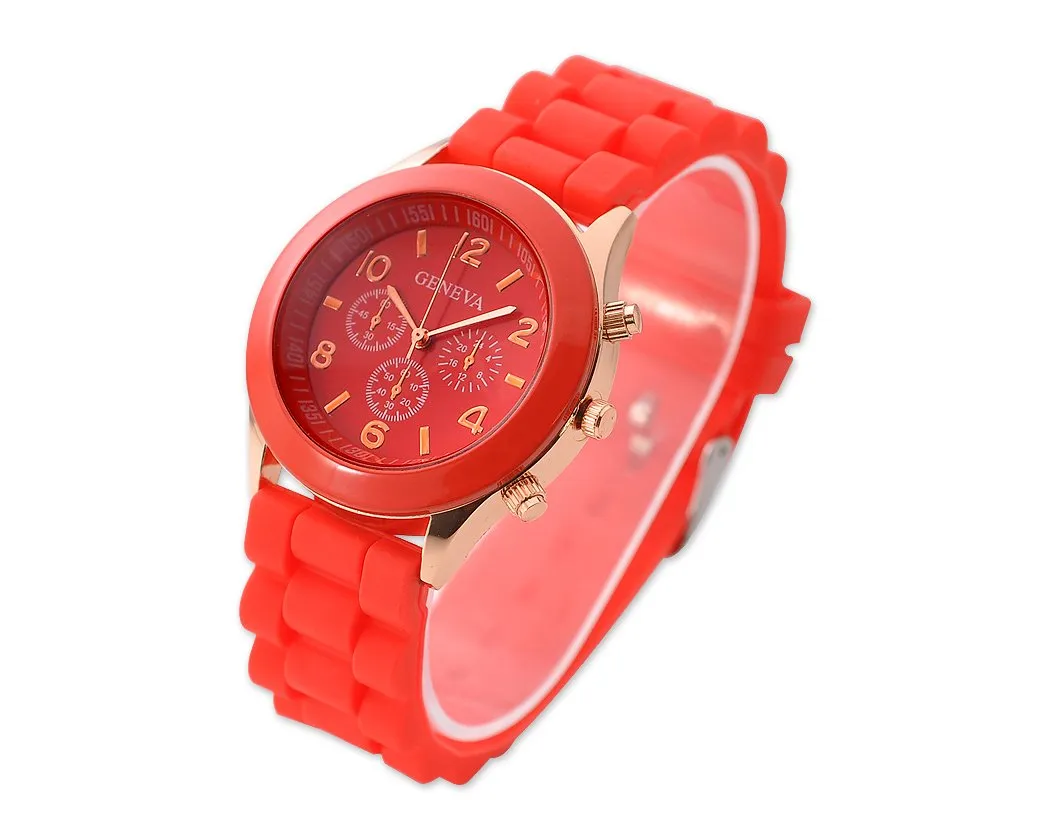 Geneva Silicone Quartz Analog Unisex Sport Wrist Watch