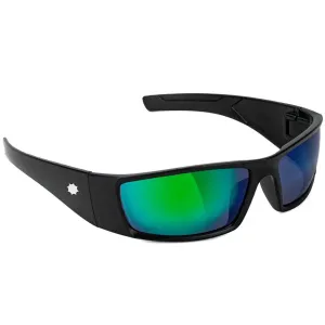 Glassy Peet Sunglasses - Black/Green Mirror