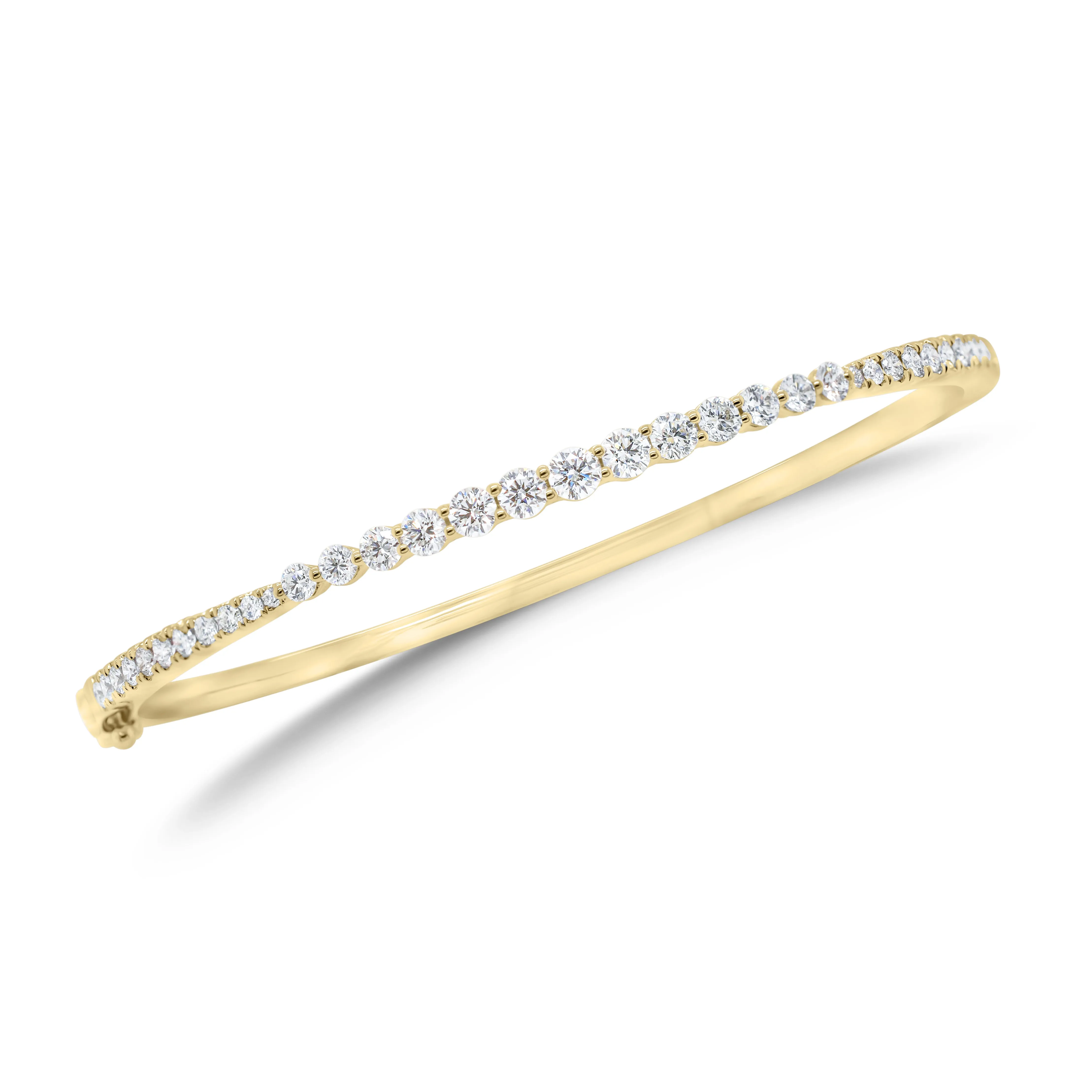 Graduated Round Diamond Bangle Bracelet