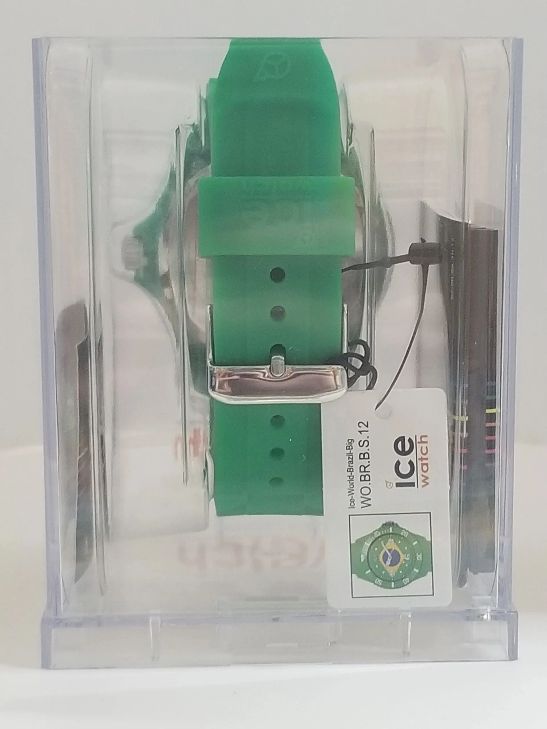 Green ICE Watch w/ Brazillian Flag Face Design