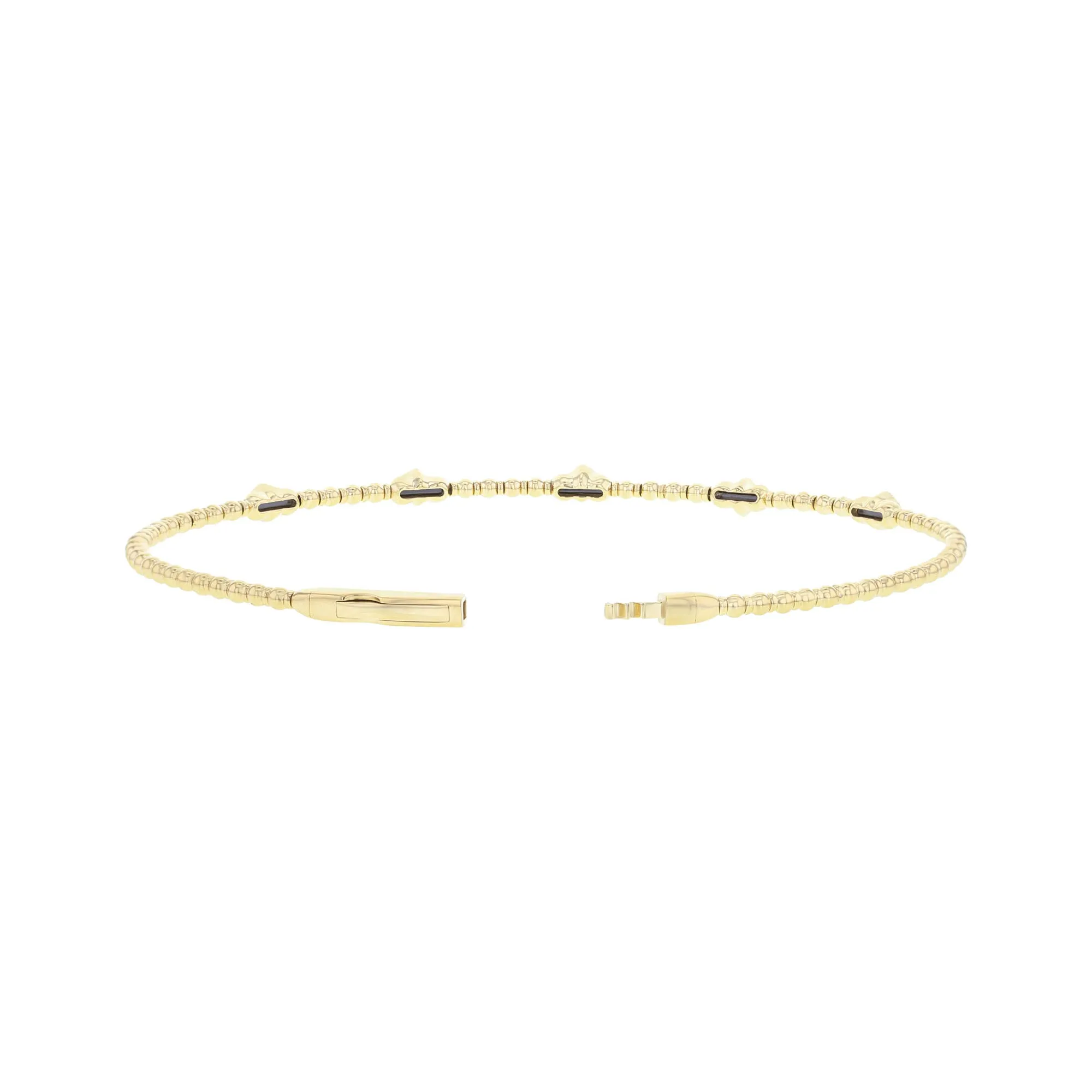 Hexagonal Station Diamond Bangle Bracelet