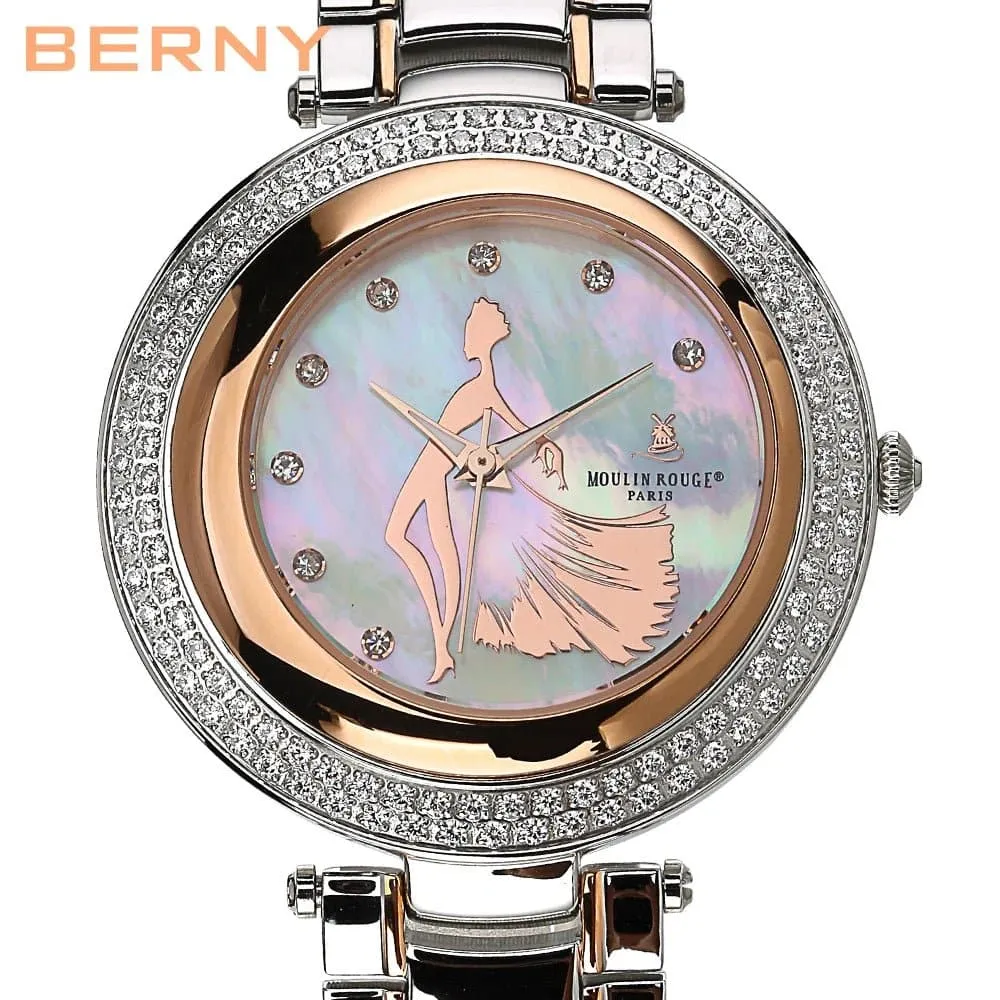 High-Quality Women's Quartz Watch with Sapphire Crystal and Stainless Steel Band